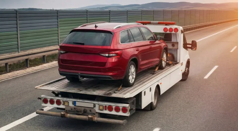 Guincho para carros em Brusque – carro sendo carregado em plataforma